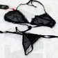 Two-piece Lingerie with Black Mesh