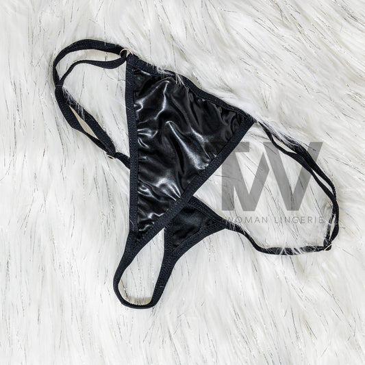 Shiny Thong Black