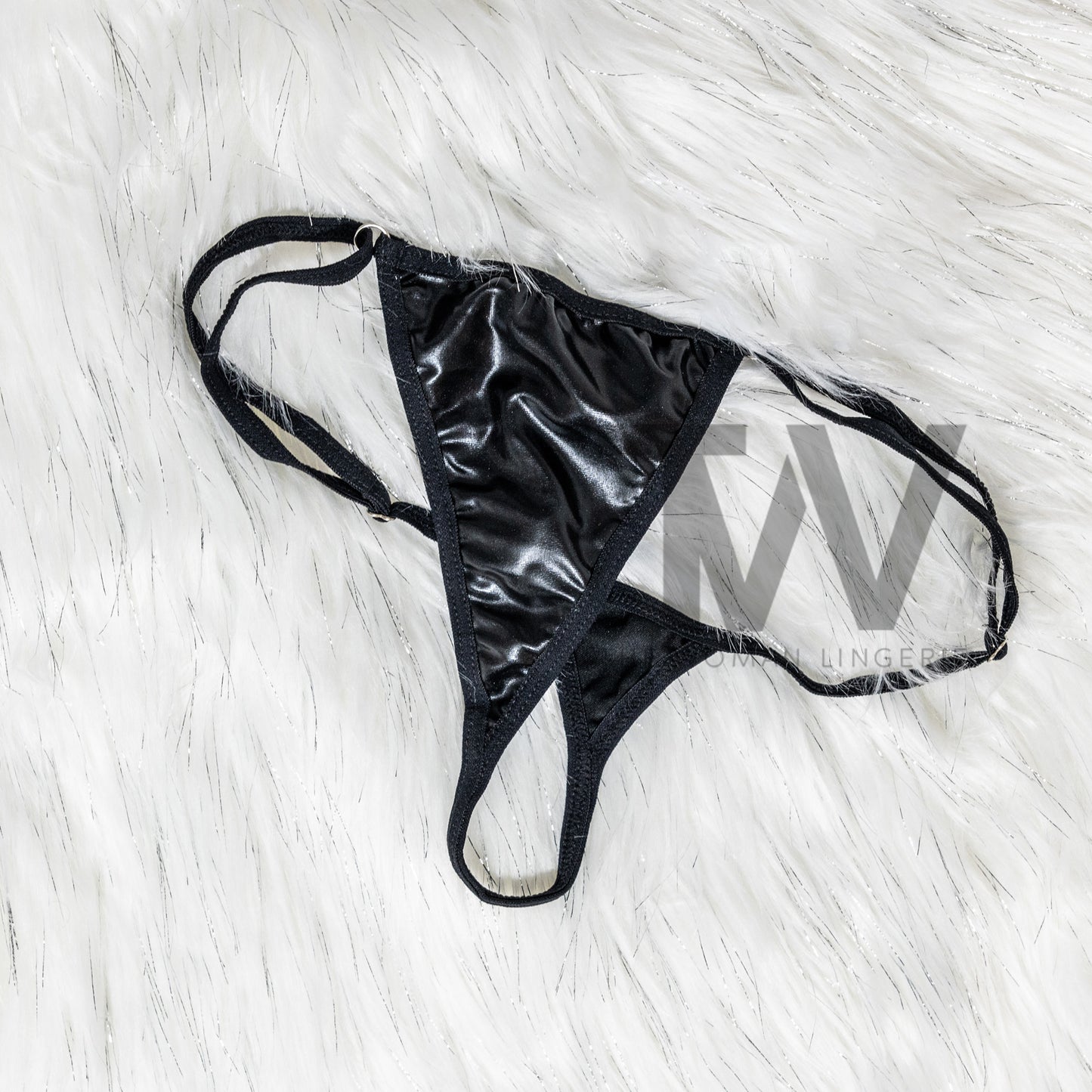 Shiny Thong Black